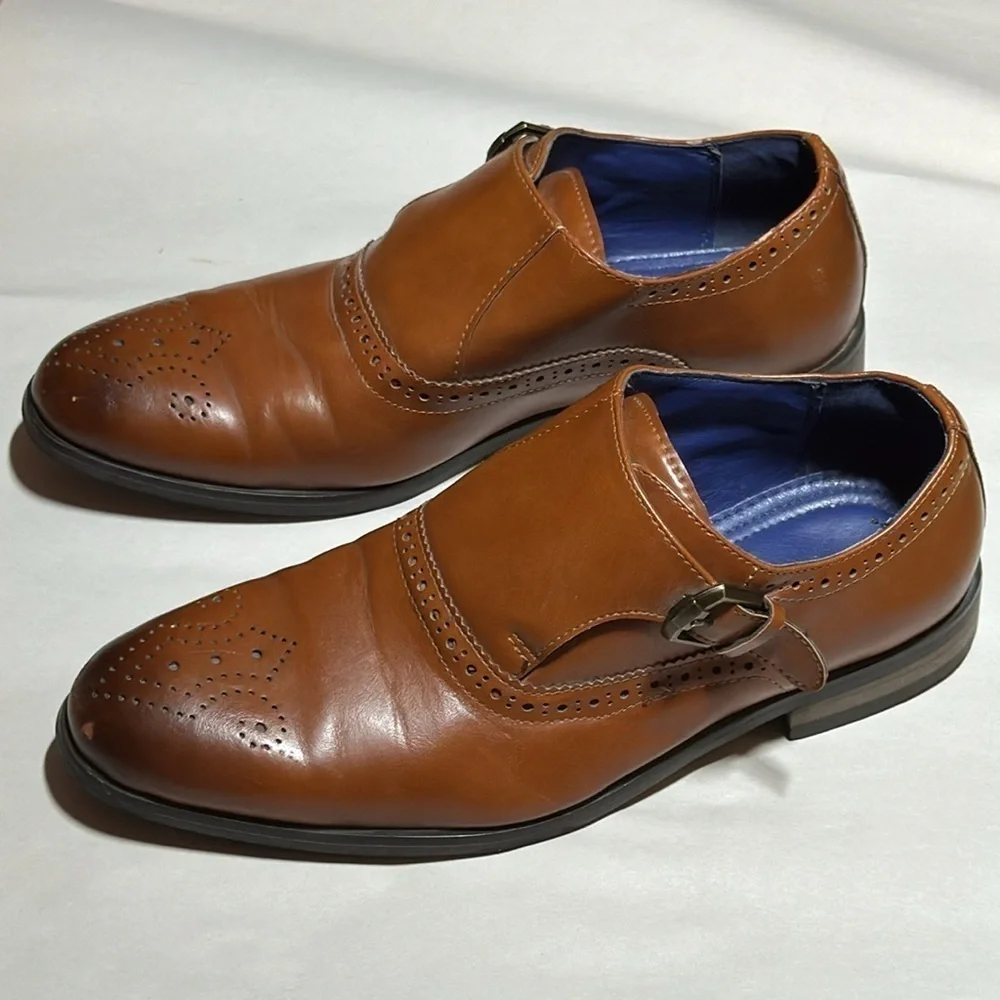 Bruno Marc New York‎ Florence Oxford Monk men’s shoes camel Sz 6 1/2
